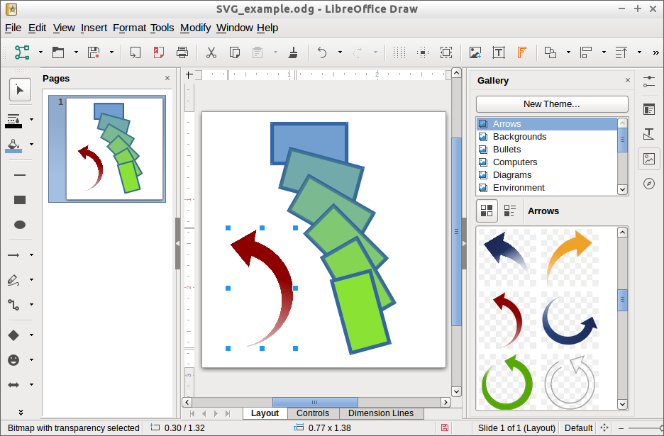 Цветовая схема libreoffice